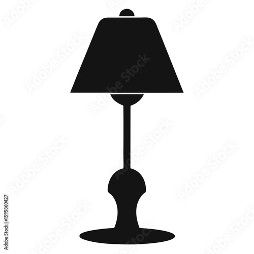 Simple silhouette of a bedside lamp isolated on white background