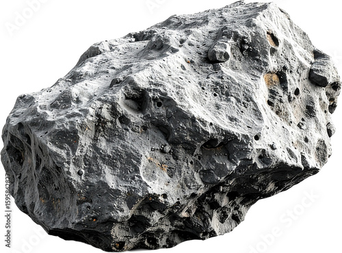 3D asteroid icon isolated on transparent background. PNG