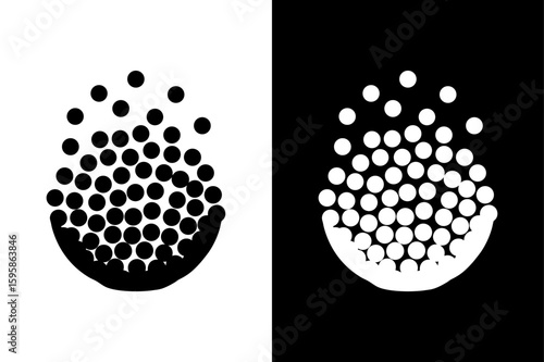 Black White Mustard Seeds Icon Silhouette Illustration for Agriculture Use