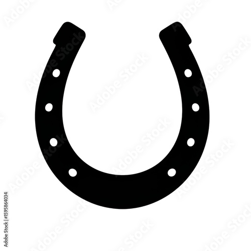 Horse shoe silhouette isolated on white background. Horseshoe icon vectors.