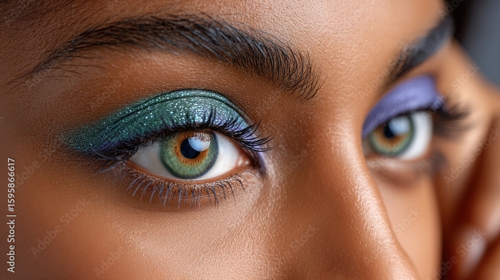 Obraz premium Closeup vibrant eye makeup