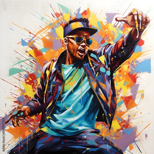 Graffiti Hip-Hop Vibe: Graffiti-style art capturing the energetic and vibrant vibe of hip-hop culture