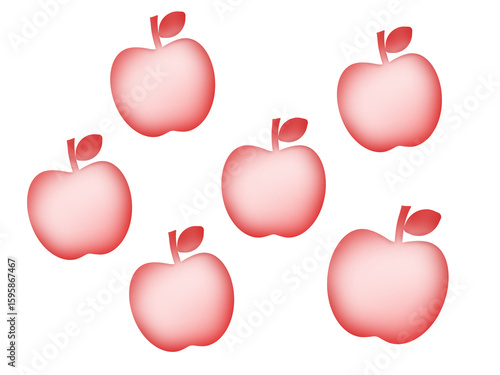 illustration red apple on Transparent Background