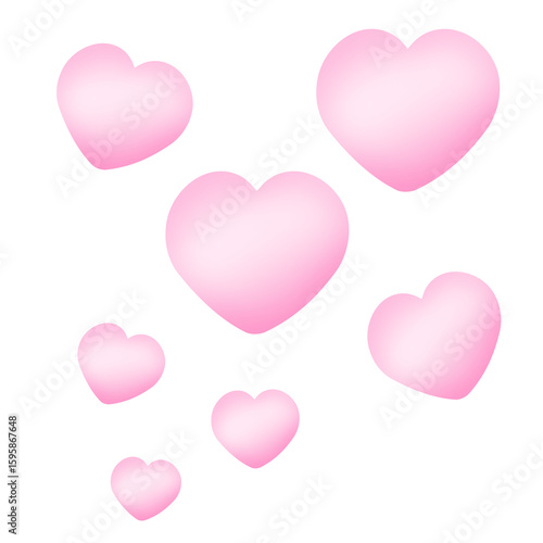 pink hearts Illustration on Transparent Background