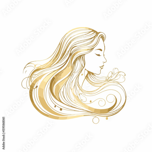 Elegant Hair Salon Icon Vector