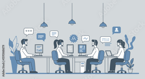 Customer Service Representatives Working Together