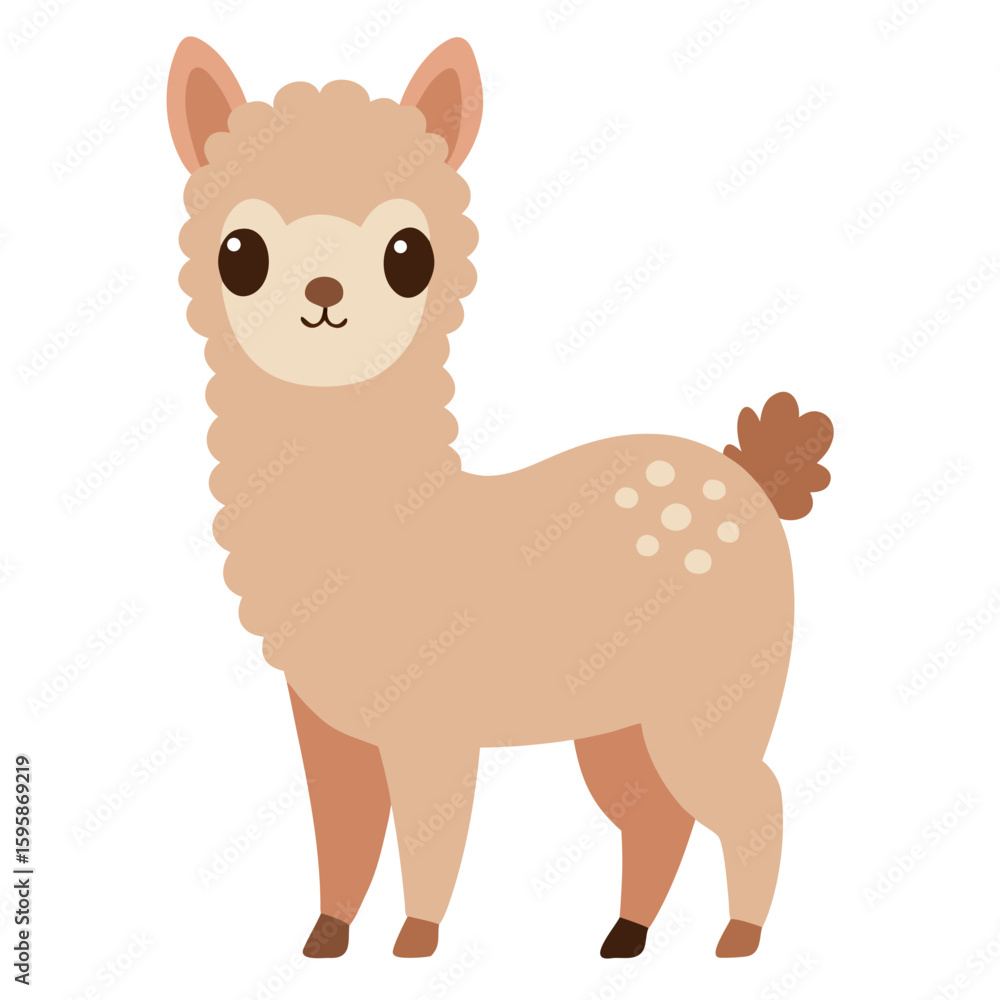Naklejka premium Llama on white background