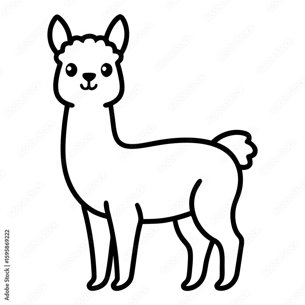 Fototapeta premium Llama on white background