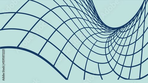 Abstract blue grid wave pattern background geometric design illustration for wallpaper and banner design one hundred