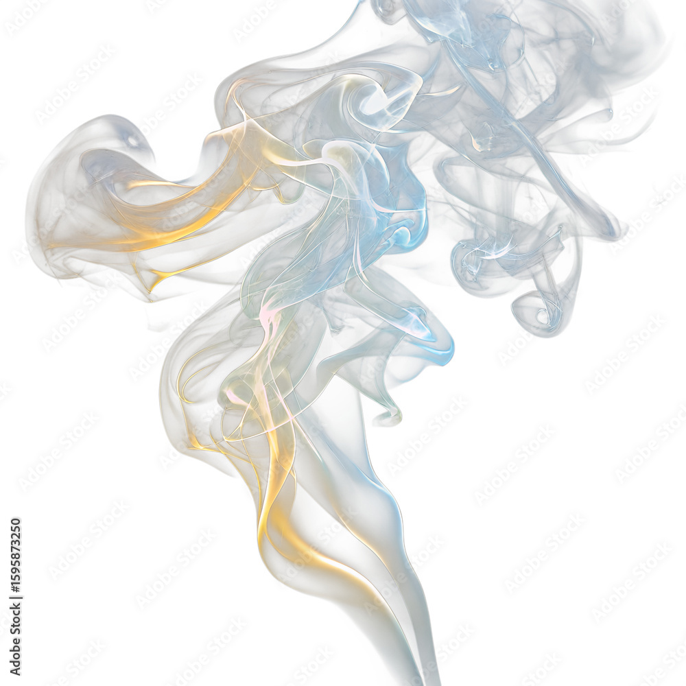 Elegant swirls of colorful smoke create an ethereal and abstract design, isolated on transparent background Elegant swirls of colorful smoke create an ethereal and abstract design, isolated on transparent background