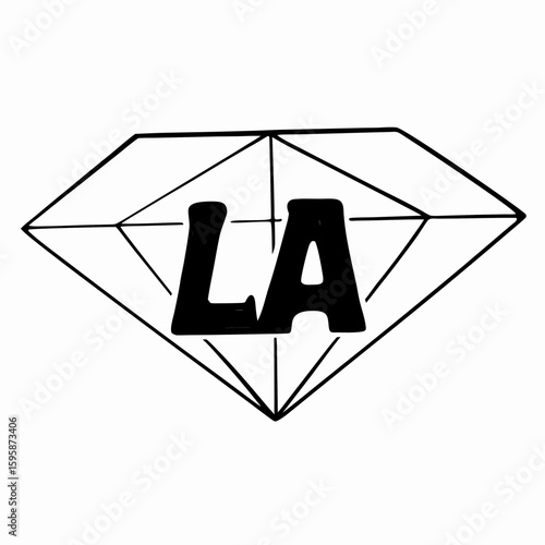 silhouette illustrations of the letter character LA Vector 