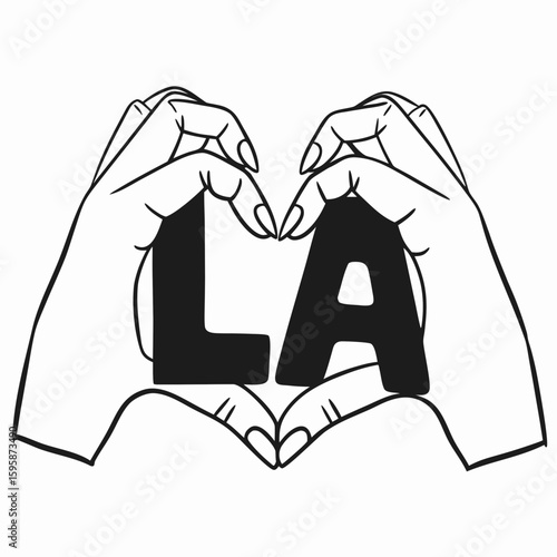silhouette illustrations of the letter character LA Vector 
