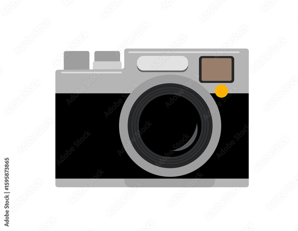 Classic profession black, silver casing camera flat icon Classic profession black, silver casing camera flat icon