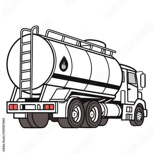 Fuel tanker truck illustration vehicle transportation