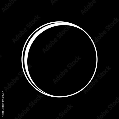 White circle defines void minimalist backdrop contrasts