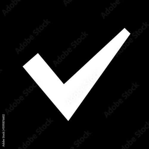 White checkmark approves tasks against black background simplicity correctness