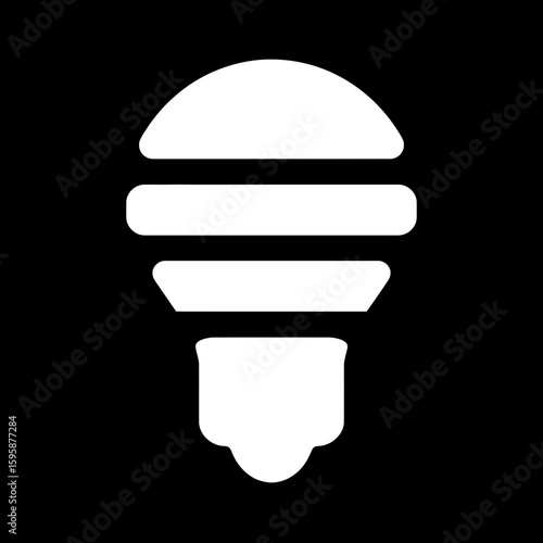 White bulb emits light within dark scene illustrating idea icon