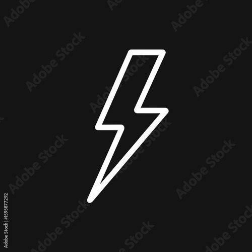 White lightning electrifies stark black background generating digital power energy