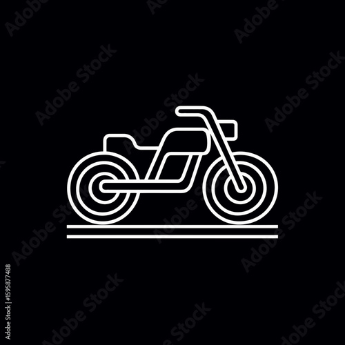Motorcycle outline cruises black background minimal street design graphic simple