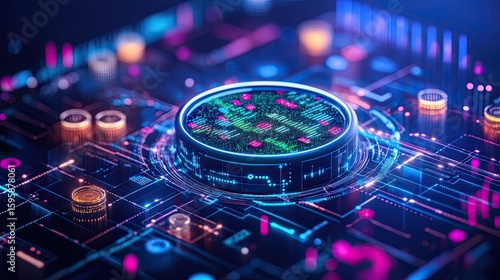 Big Data Flow & AI Technology â€“ Digital Information Network, Futuristic Innovation