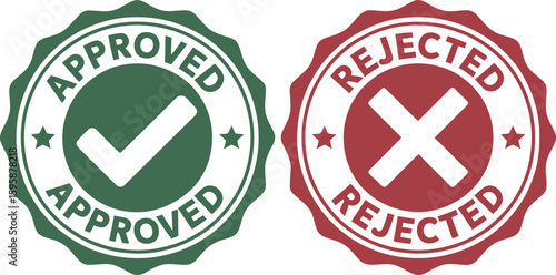 Approved vs rejected vector graphic for decision making process and validation design