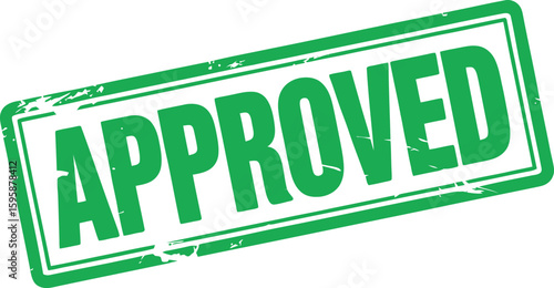 Approved stamp green vector image for business finance document approval confirmation graphic