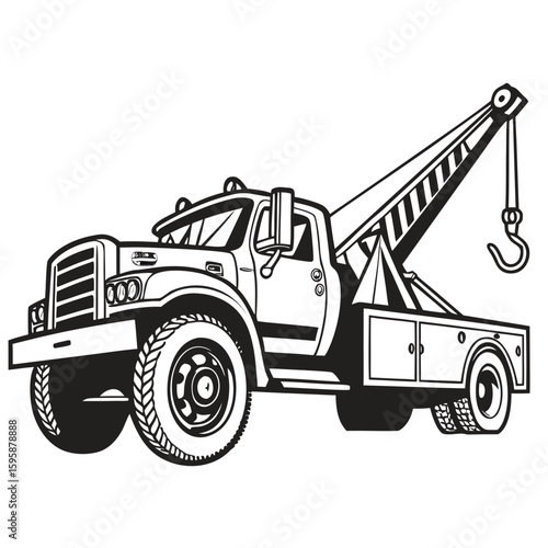 Tow truck with hook and boom heavy duty vehicle