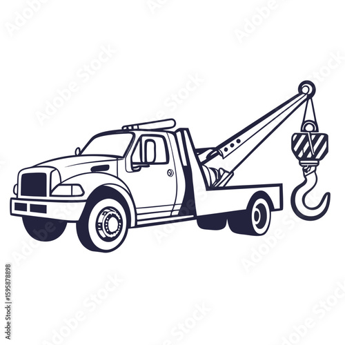 Tow truck with hook crane vehicle
