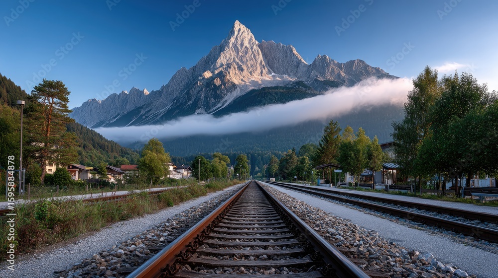 Fototapeta premium Mountain railway scenic landscape