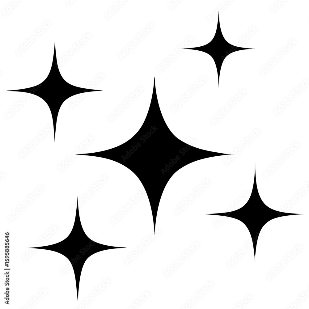 Obraz premium set of black and white stars