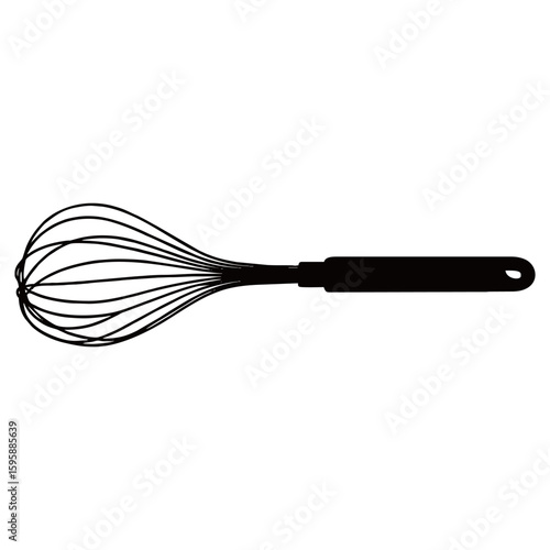 silhouette image of a whisk with a transparent background