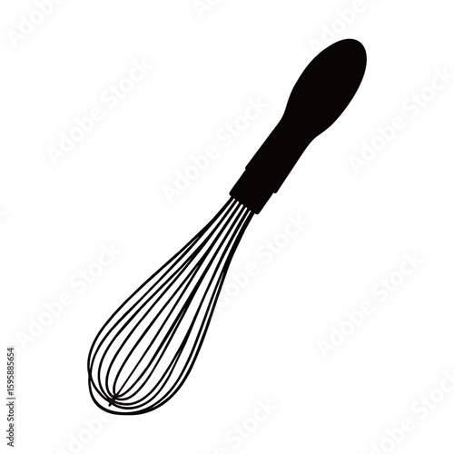 silhouette image of a whisk with a transparent background