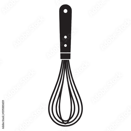 silhouette image of a whisk with a transparent background