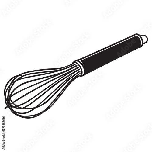silhouette image of a whisk with a transparent background