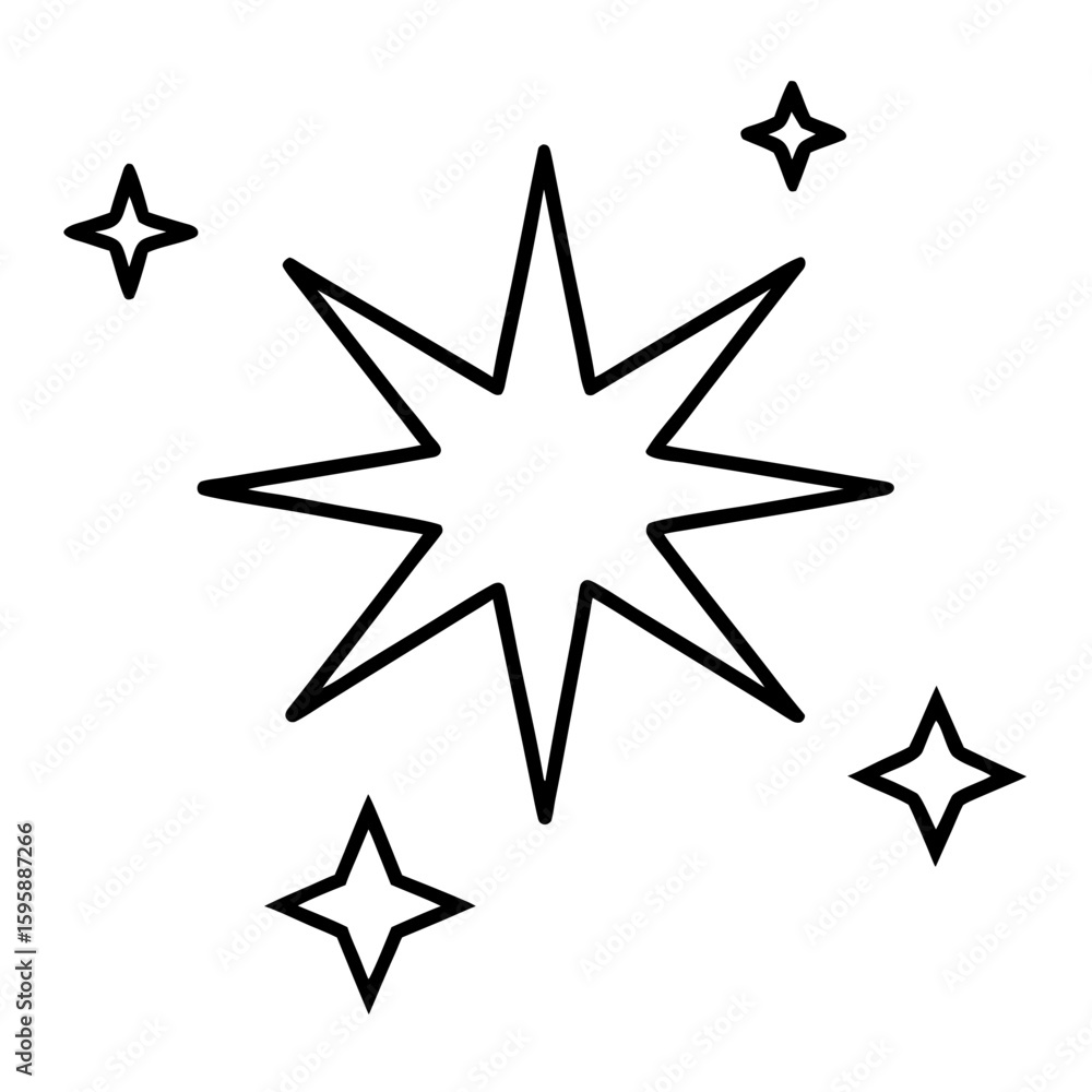 Obraz premium black and white star