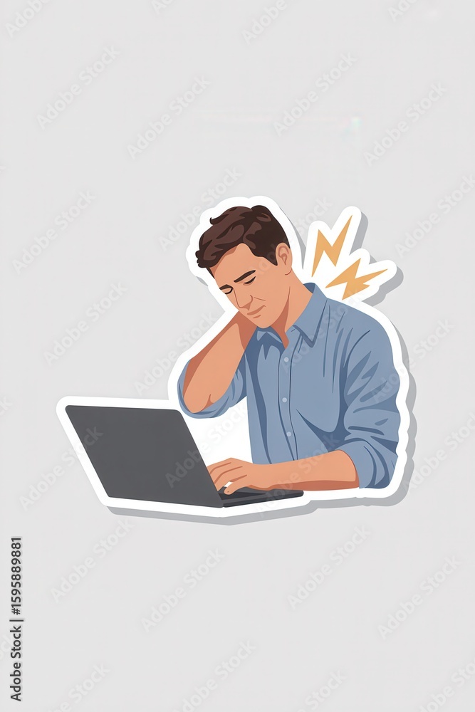 Illustration of Work Stress Relief Home Office Concept Flat Design Cozy Environment Low-Resolution Die Cut Sticker Illustration of Work Stress Relief Home Office Concept Flat Design Cozy Environment Low-Resolution Die Cut Sticker
