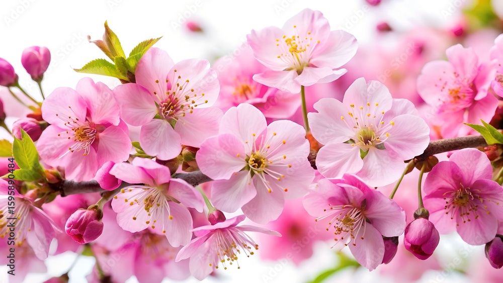 Fototapeta premium Cherry Blossom Tree with Bright Pink Flowers