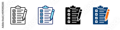 Checklist All In One Icon Multi Styles Vector Set