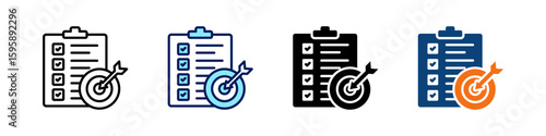 Target All In One Icon Multi Styles Vector Set