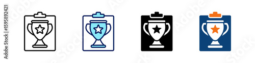 Accomplishment All In One Icon Multi Styles Vector Set