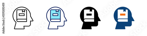 Brain All In One Icon Multi Styles Vector Set