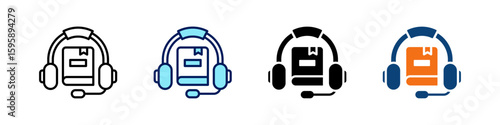 Headphones All In One Icon Multi Styles Vector Set