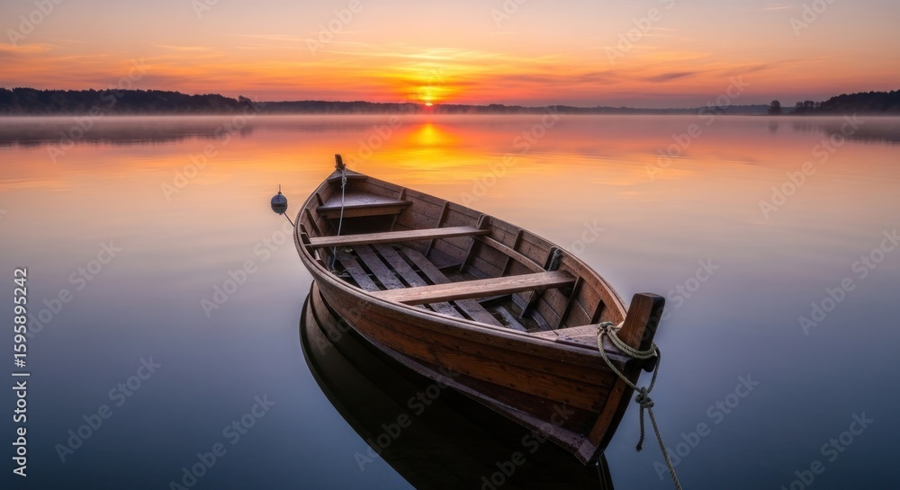 Fototapeta premium boats at sunset