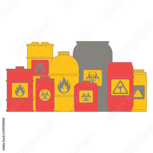 Wallpaper Mural Collection of hazardous material drums and containers Torontodigital.ca