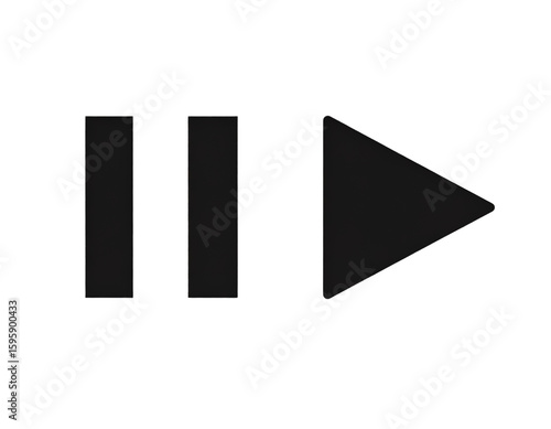 Free Download  Flat Play and Pause Icons in Minimalist Style, Side-by-Side Layout, Centered View, Isolated on Transparent Background - GFXLoad