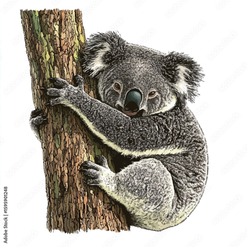 Obraz premium a koala hugging a tree