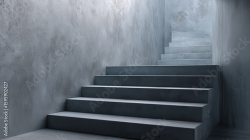 Wallpaper Mural Staircase design features smooth texture and minimalist style, leading to upper level in serene environment Torontodigital.ca