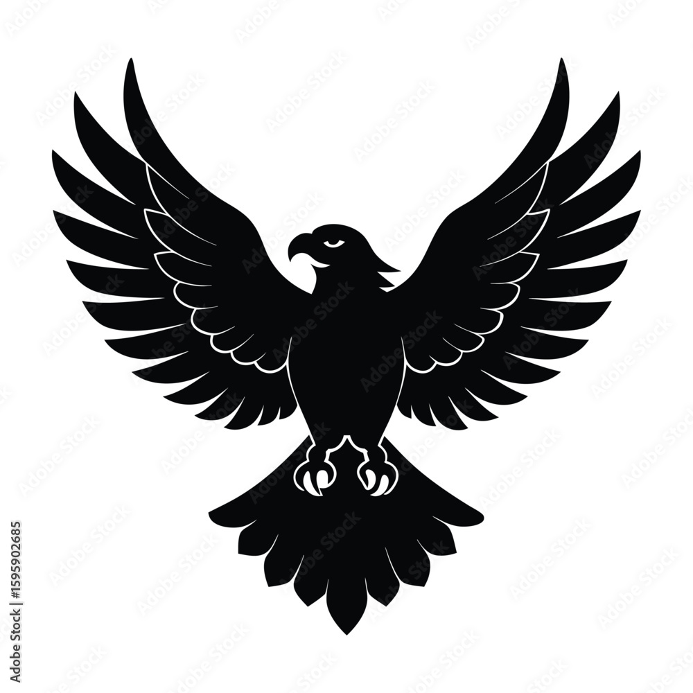 Obraz premium Black Eagle Spread Wings, 