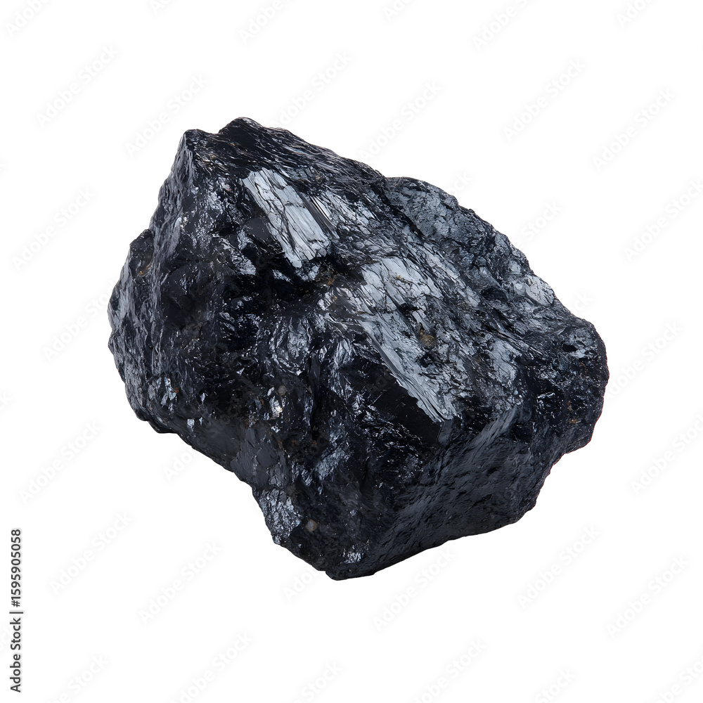Obraz premium Lustrous Lump of Coal: A Study in Geological Formation and Reflective Surfaces