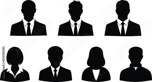 business people icons set